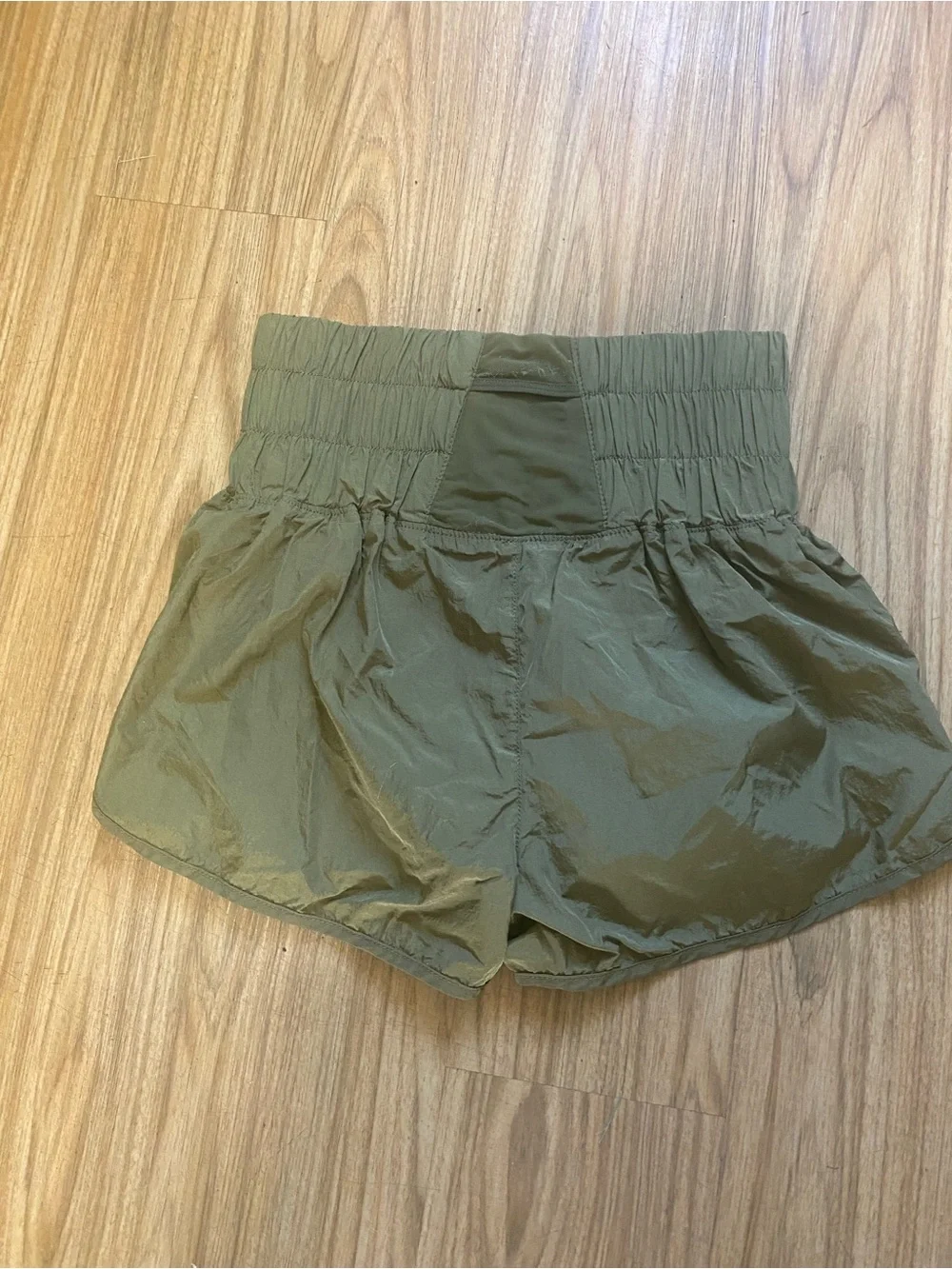 Free People Smocked Waist Olive Athletic Shorts size XS